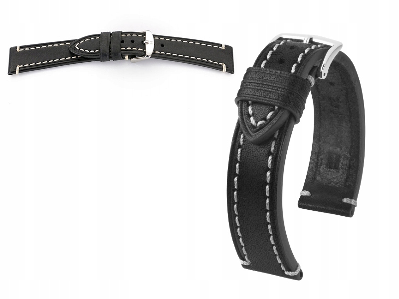 Pásek Na Hodinky Hirsch Liberty XL Černý 22 mm