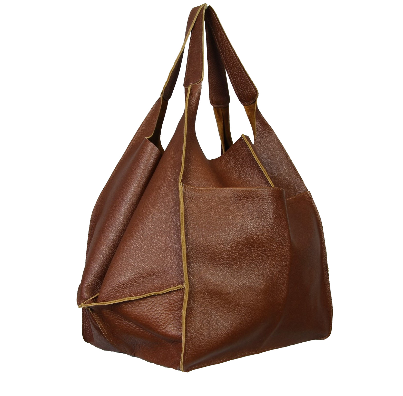 DUŻA TOREBKA WOREK ZE SKÓRY NATURALNEJ