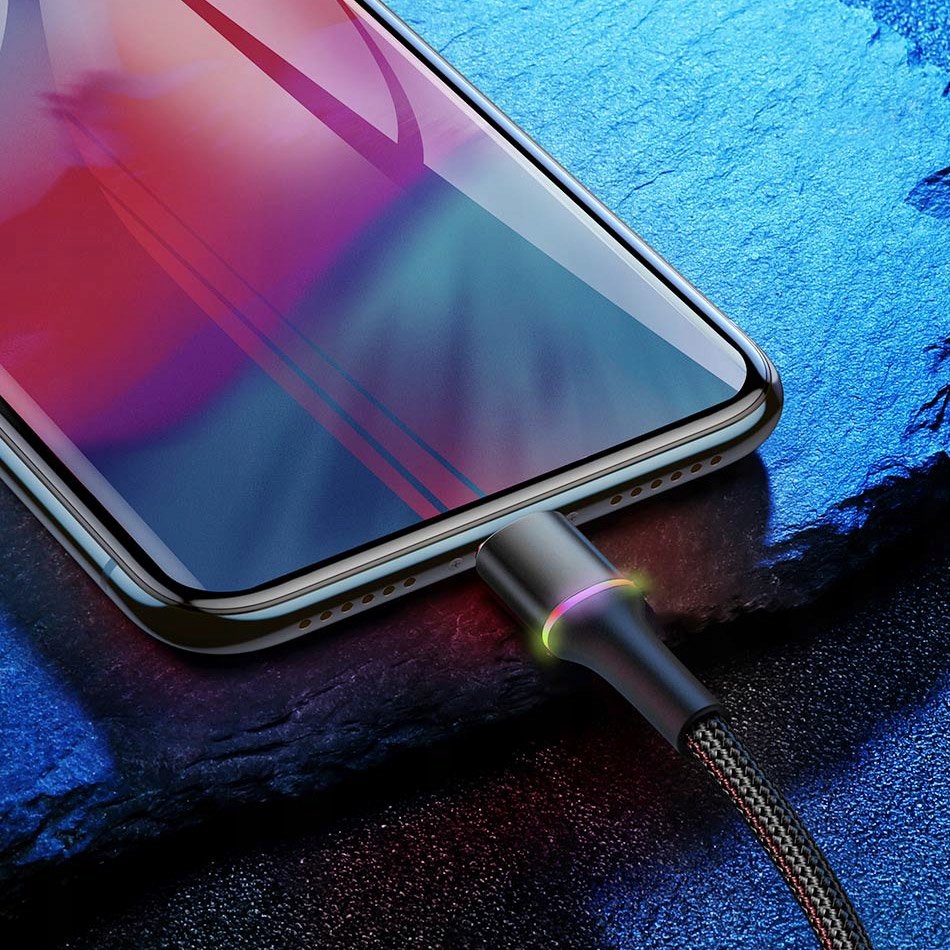 Baseus podświetlany kabel USB/Lightning LED 1 m do iPhone Kolor czerwony