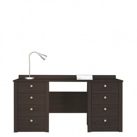Duże biurko 160 dąb sonoma czekolada 8 szuflad F16