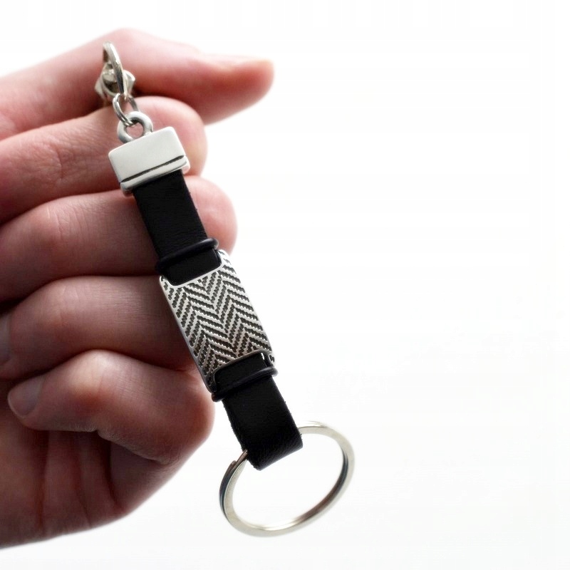 

Brelok skórzany czarny 10mm breloczek męski