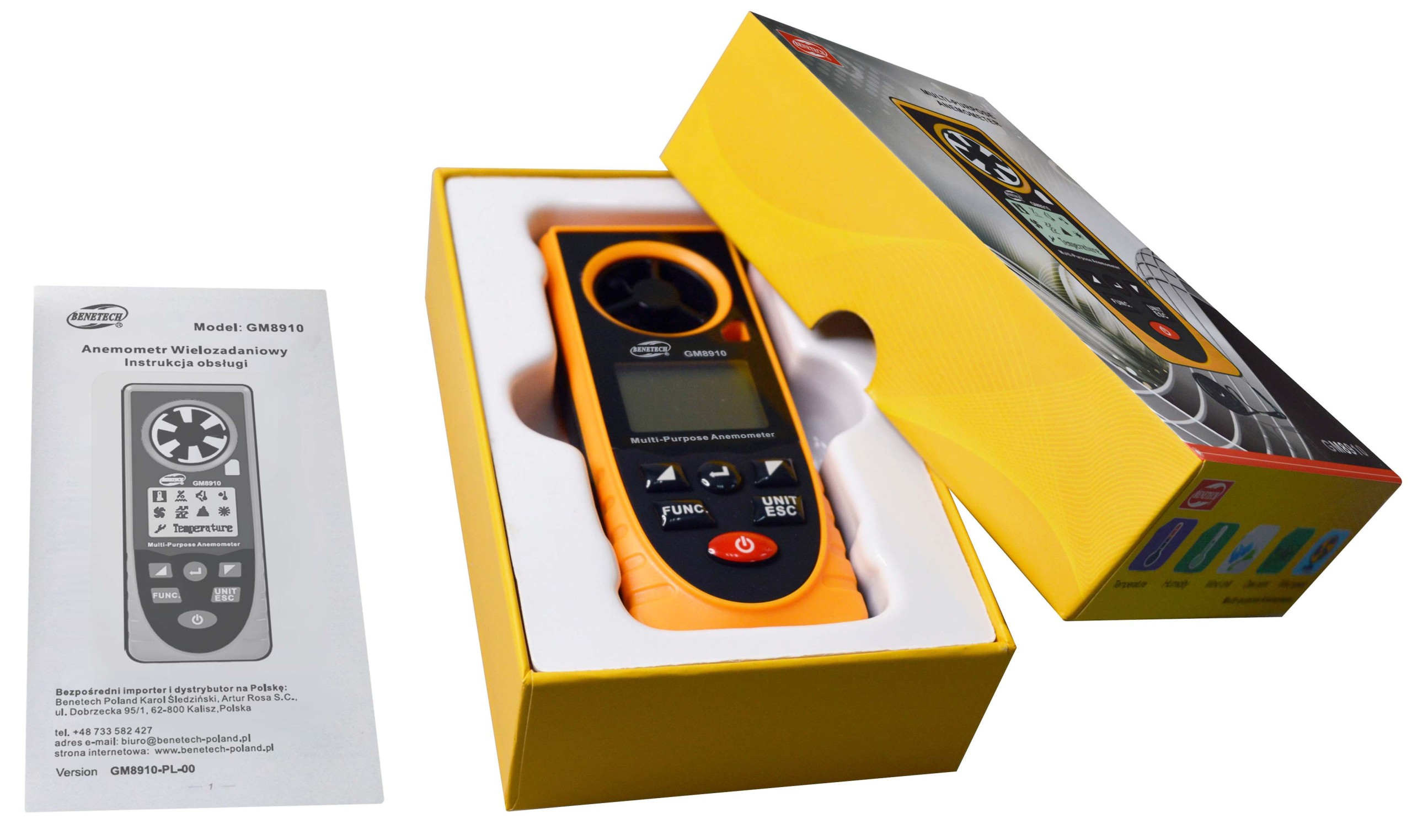 ANEMOMETR WIELOFUNKCYJNY MIERNIK WIATROMIERZ CIŚNIENIA BAROMETR MULTI LCD Certyfikat CE