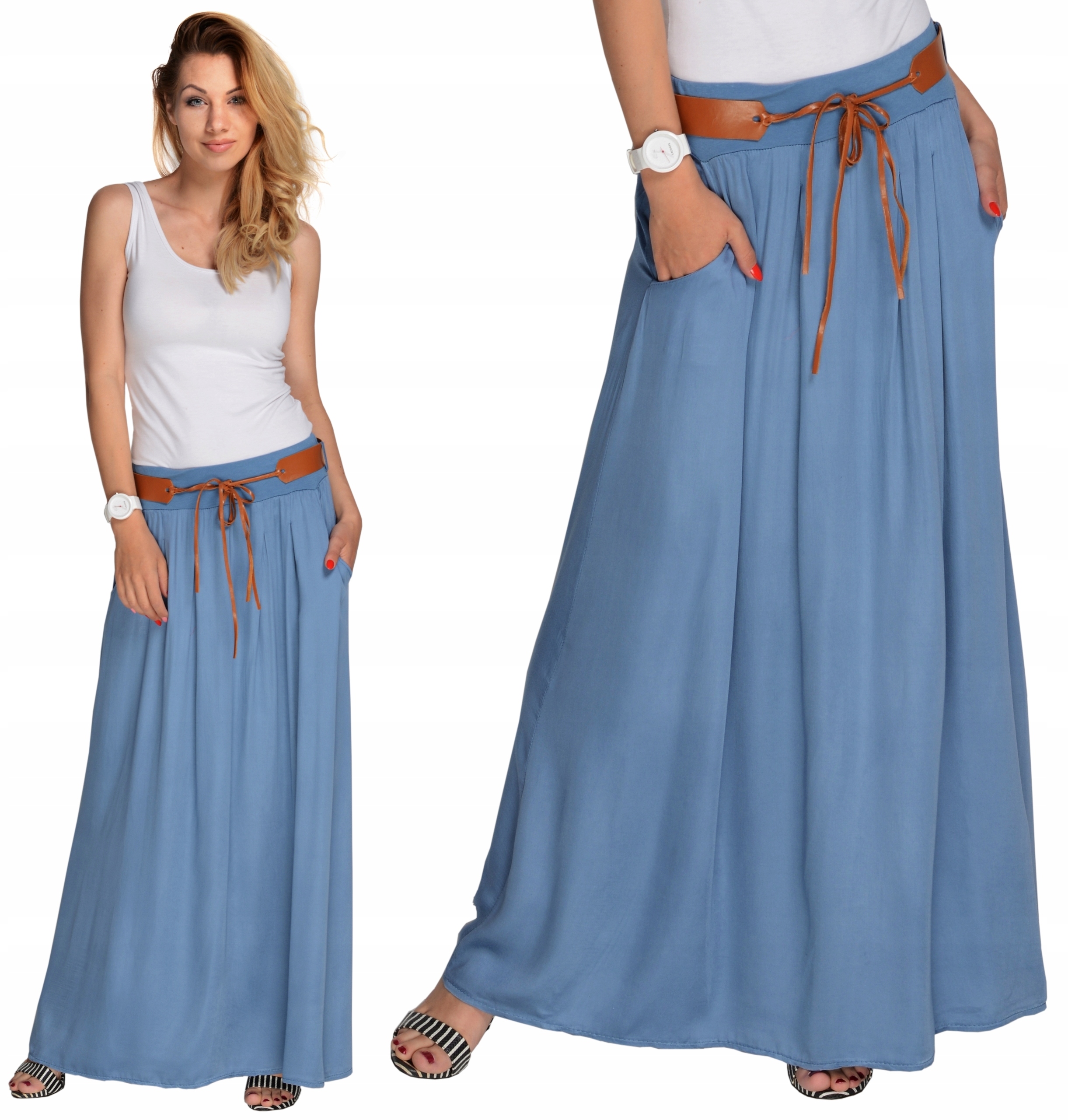 

Zwiewna Długa Spódnica Maxi Do Kostek Boho S,m,l