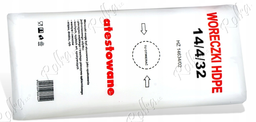 WORECZKI TOREBKI FOLIOWE HDPE 14X32 cm 800 sztuk JEDNORAZOWE 14/4/32