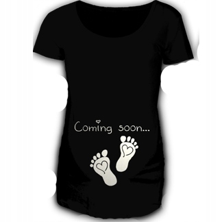 

Koszulka Koszulki Ciążowe Z Nadrukiem Czarne Złote