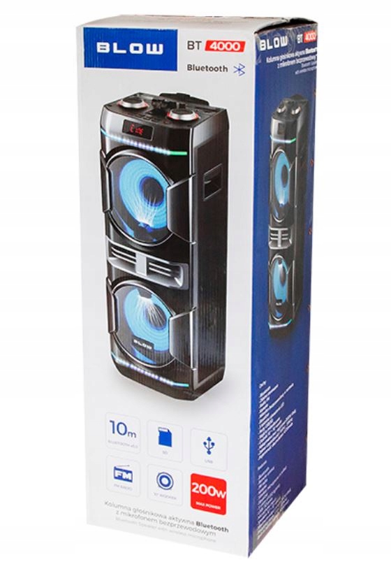 KOLUMNA GŁOŚNIK BLUETOOTH RADIO FM USB MP3 KARAOKE Model BT4000 Kolumna głośnikowa