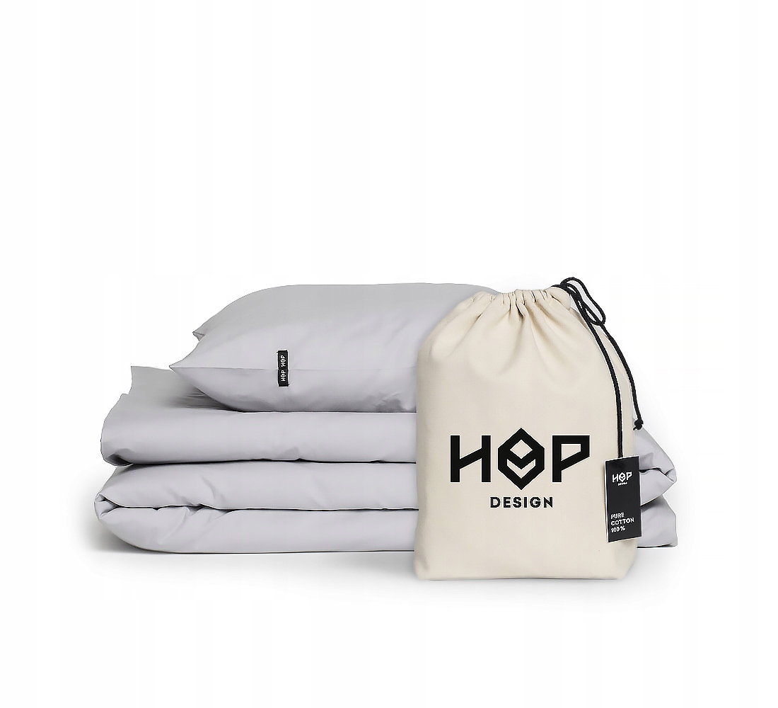 Obliečka na prikrývku 220x200 svetlosivá Hop Design, čistá hrubá bavlna