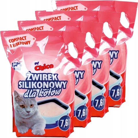Żwirek Silikonowy dla kota Chico Compact Kwiatowy 4 x 7,6l