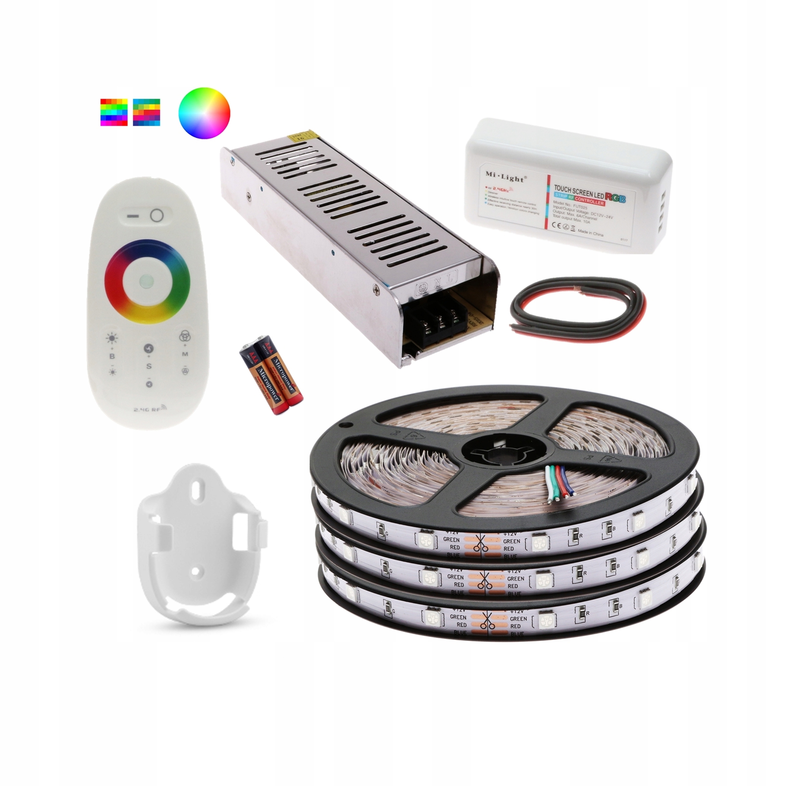 

Zestaw Led Rgb Taśma 5050 15m Pilot Dotyk Zasilacz