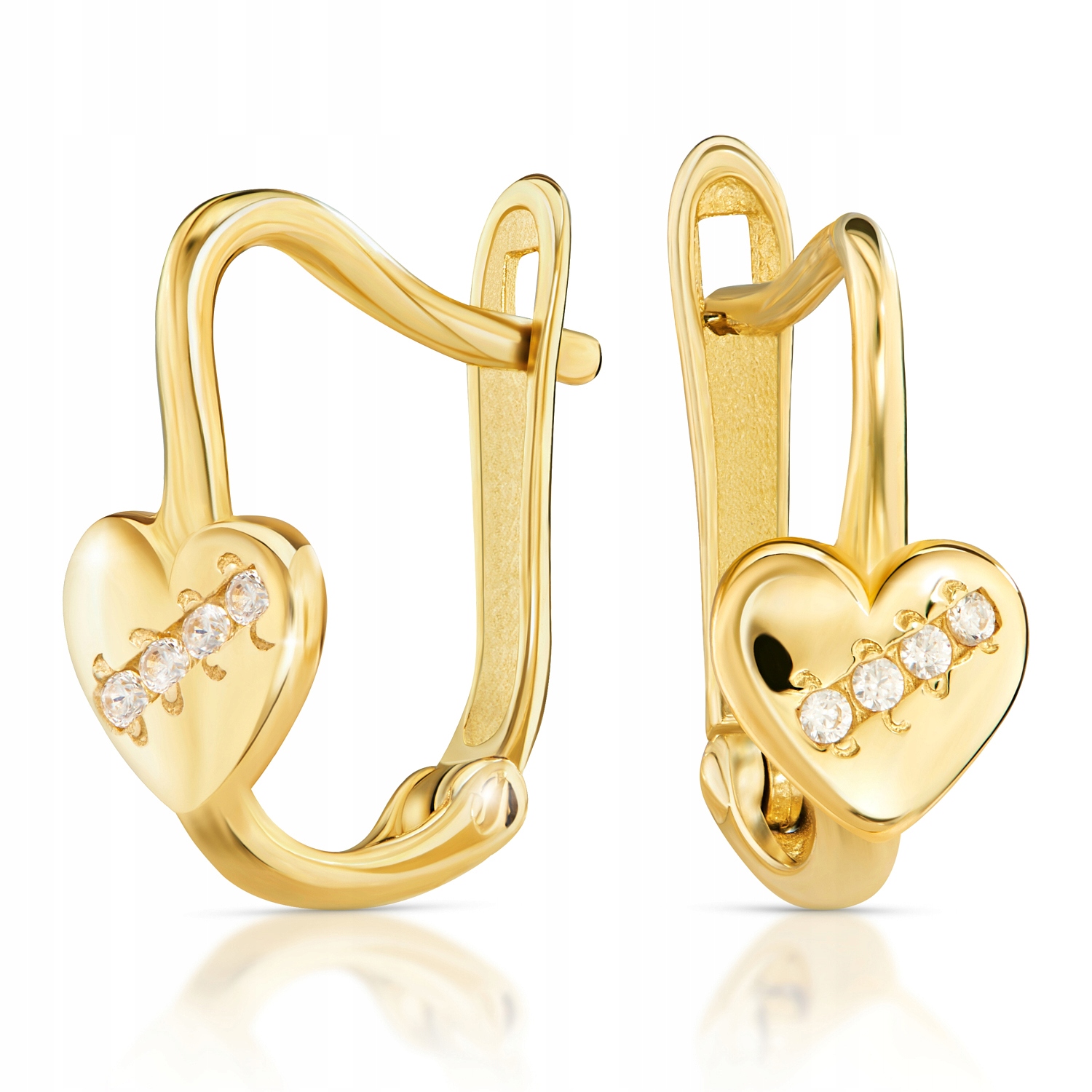 ZŁOTE KOLCZYKI SERCE ZŁOTO 585 14K 2373-3