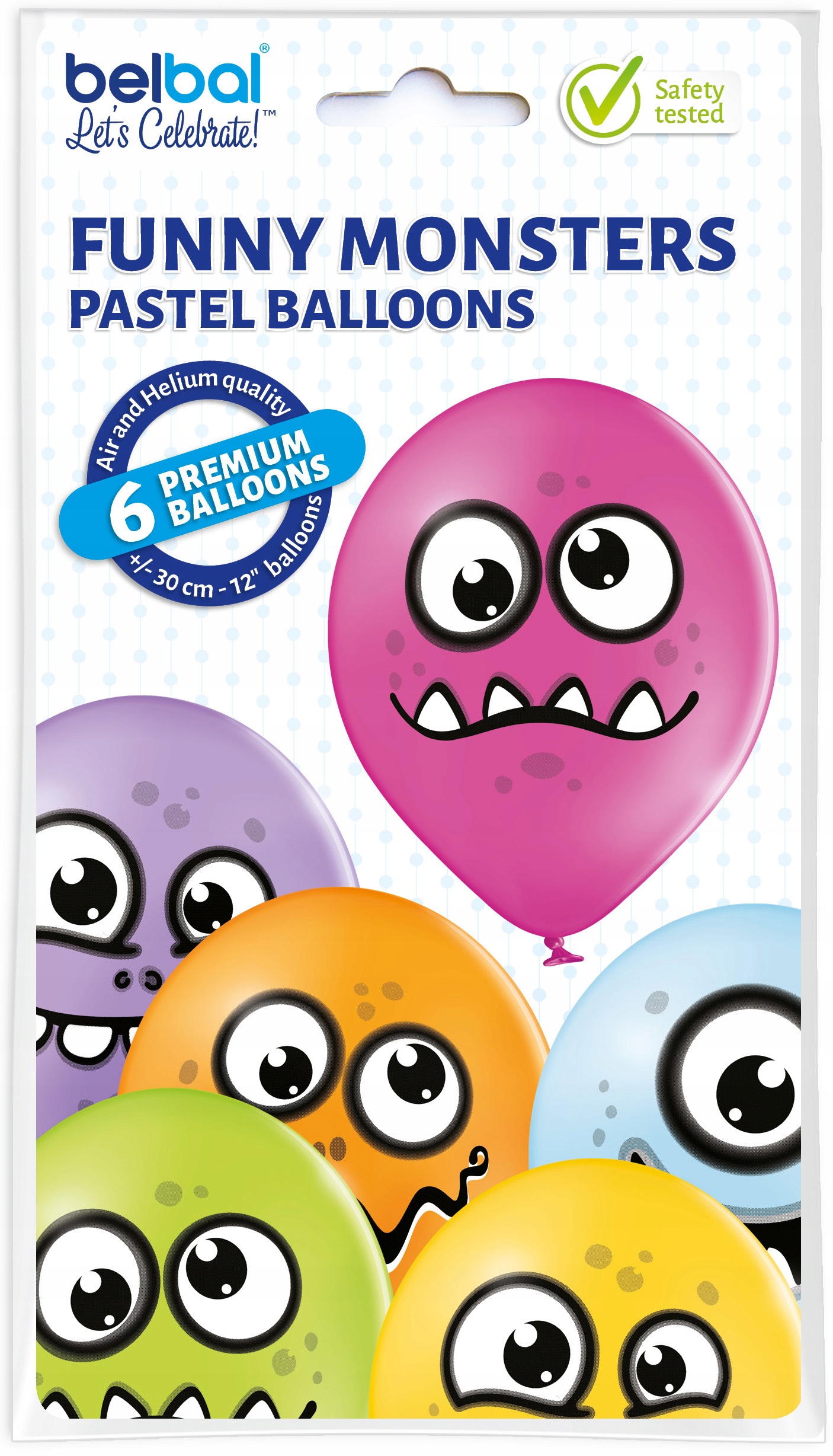 balony 30 cm Funny Monsters 6 szt.   42-45 — 3
