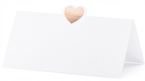 

Wizytówki na stół różowe złoto serce 10szt