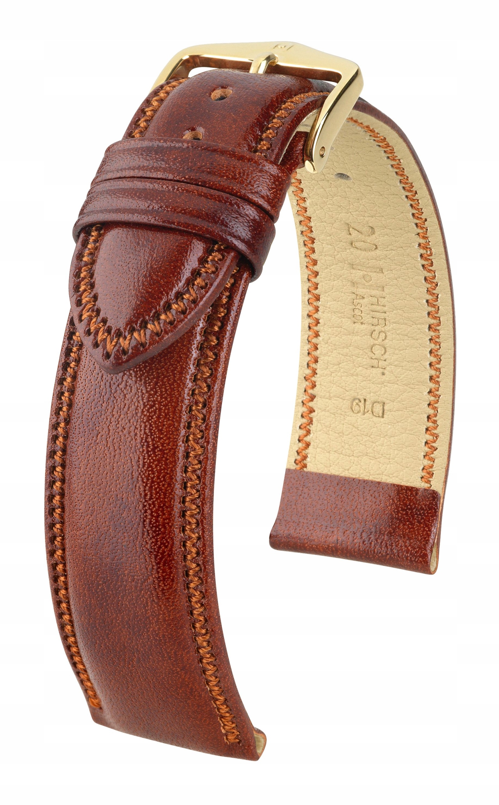Pásek Na Hodinky Hirsch Ascot Zlatý Bronz 19 mm