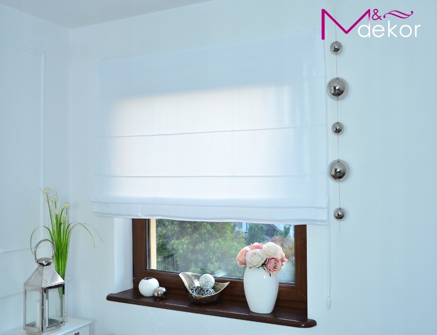 ROLETA RZYMSKA BIAŁA BROKAT POŁYSK Kolor biały