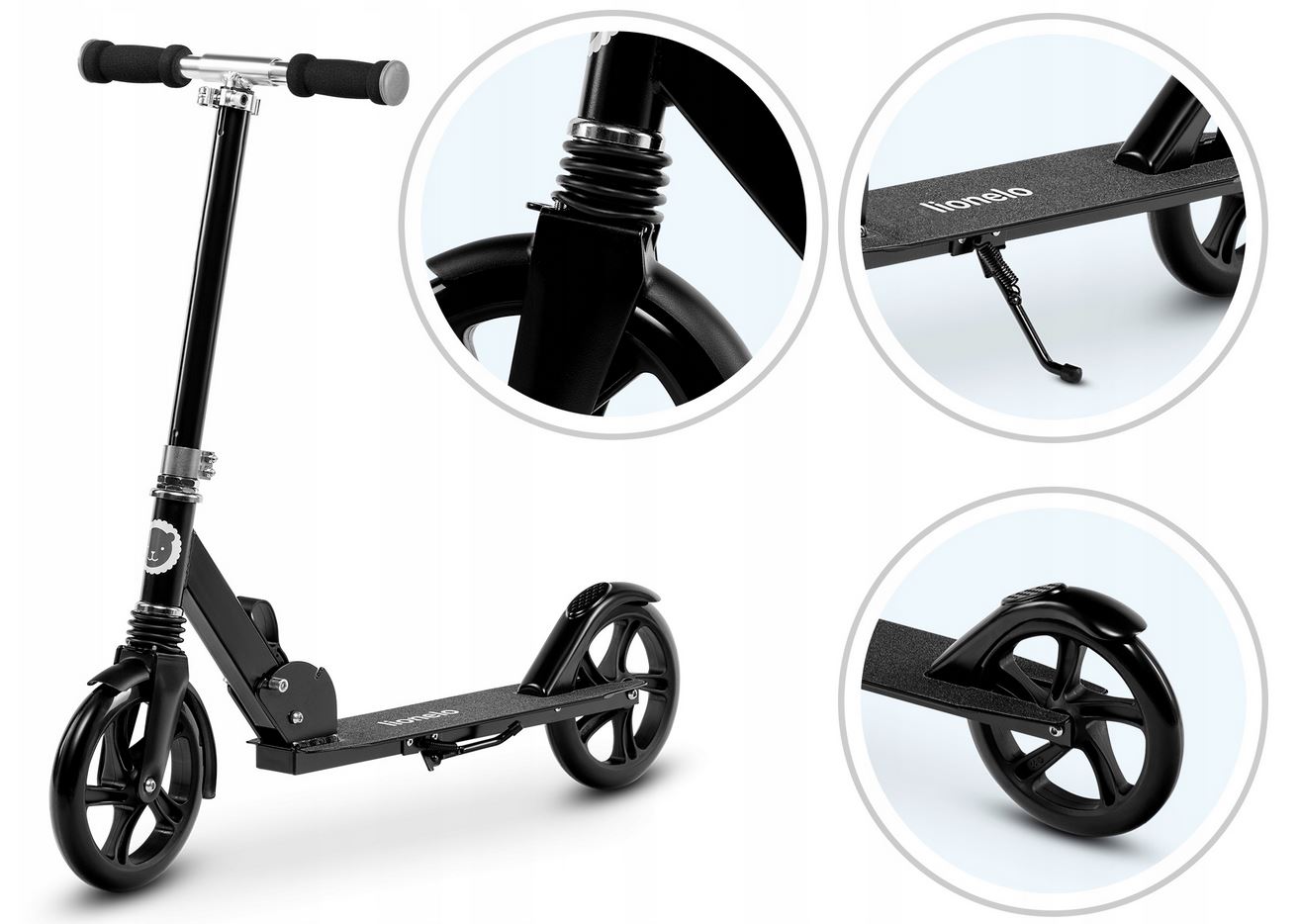 HULAJNOGA SKŁADANA DUŻA LIONELO LUCA AMORTYZATOR LEKKA WYTRZYMAŁA HAMULEC Hamulec tak