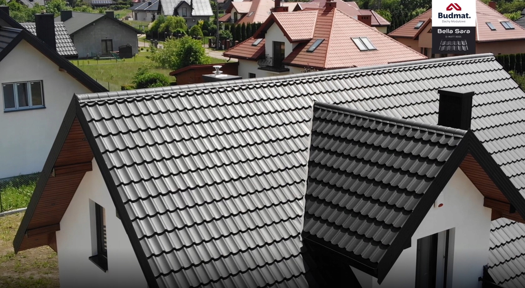 Blachodachówka modułowa Bella Sara D-Matt czarna Grubość 0.5 mm