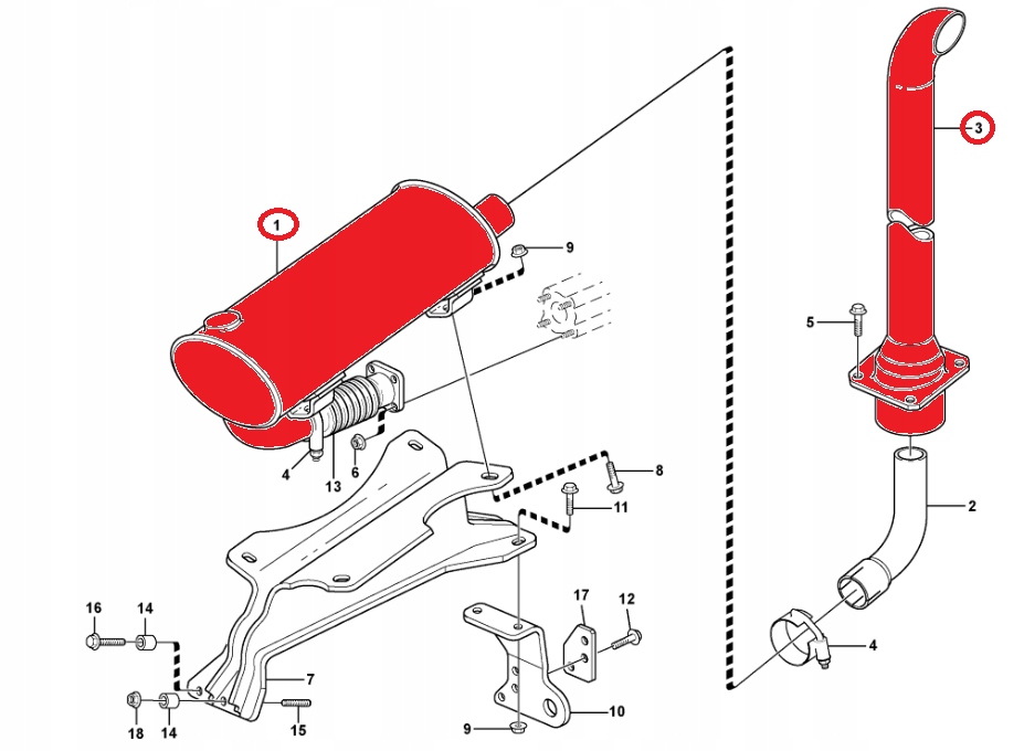 ГЛУШИТЕЛЬ + ДЫМОХОД ДЛЯ VOLVO BL71 BL61 11890338 11890160