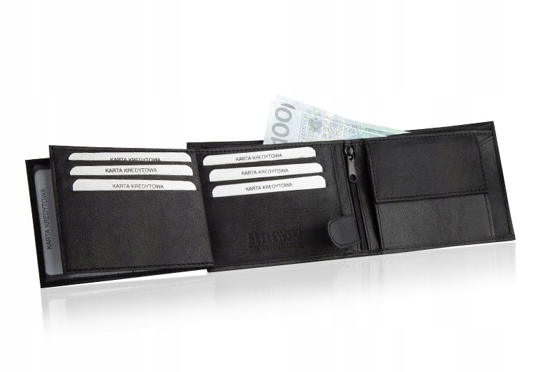 PORTFEL MĘSKI SKÓRZANY SKÓRA KARTY RFID BETLEWSKI Wielkość średni