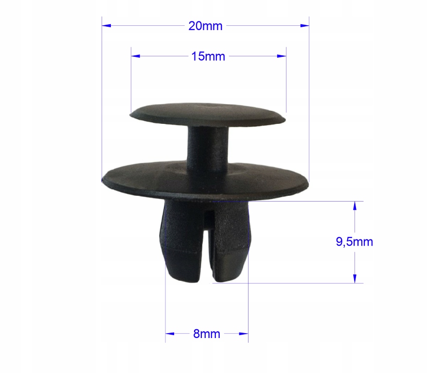 SPINKA KOŁEK TAPICERKI BAGAŻNIK 8mm DO CITROEN JUMPY PEUGEOT EXPERT 307 Numer katalogowy części 50035