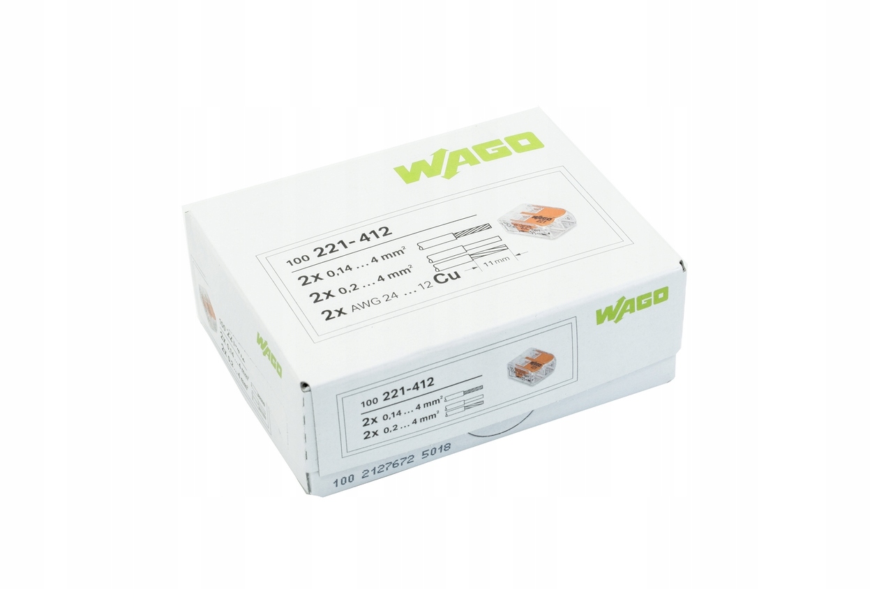 

Wago Szybkozłączka 221-412 2x0,2-4mm 100SZT