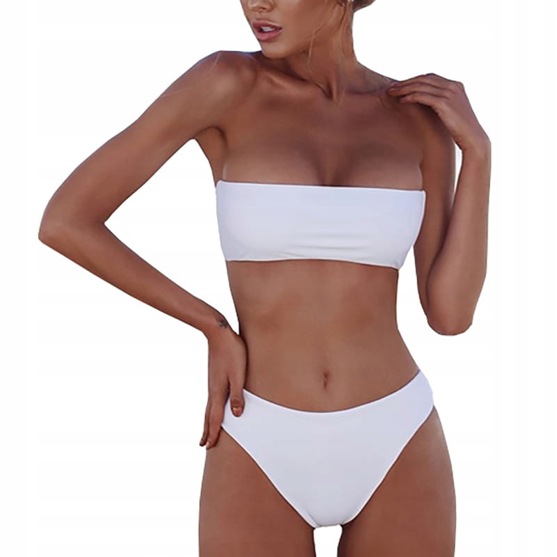 

Bikini Brazylijskie Wysoki Stan Biały Iwalani M