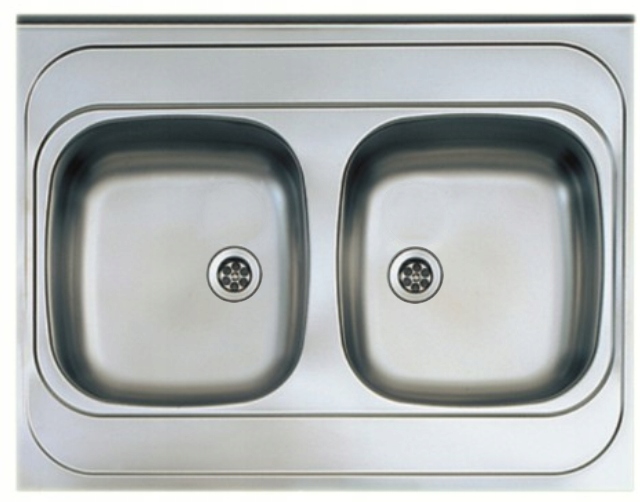 ZLEWOZMYWAK STALOWY NAKŁADANY 80X60 DECOR BATERIA Linia NAKŁAD