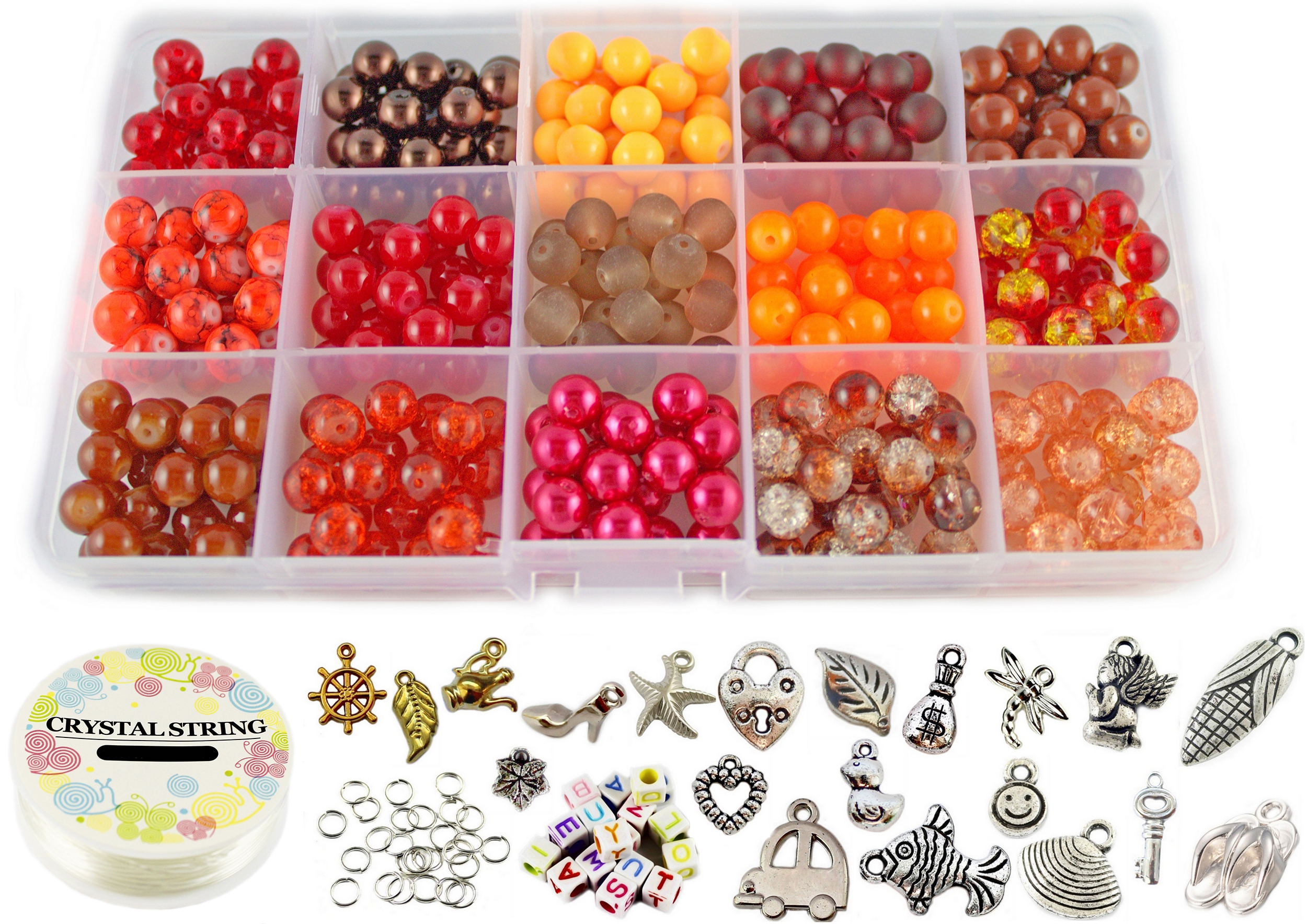 ZESTAW KORALIKI SZKLANE DO BRANSOLETEK 360 PREZENT Materiał inny