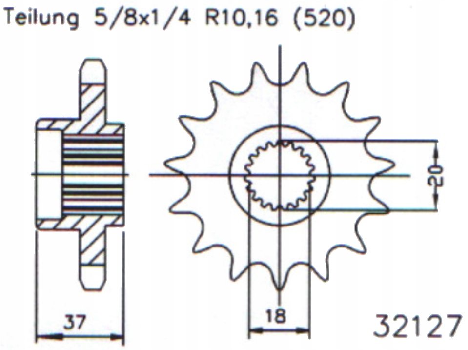 

Zębatka przednia Esjot 17 18Z Aeon Cobra 125 Rs