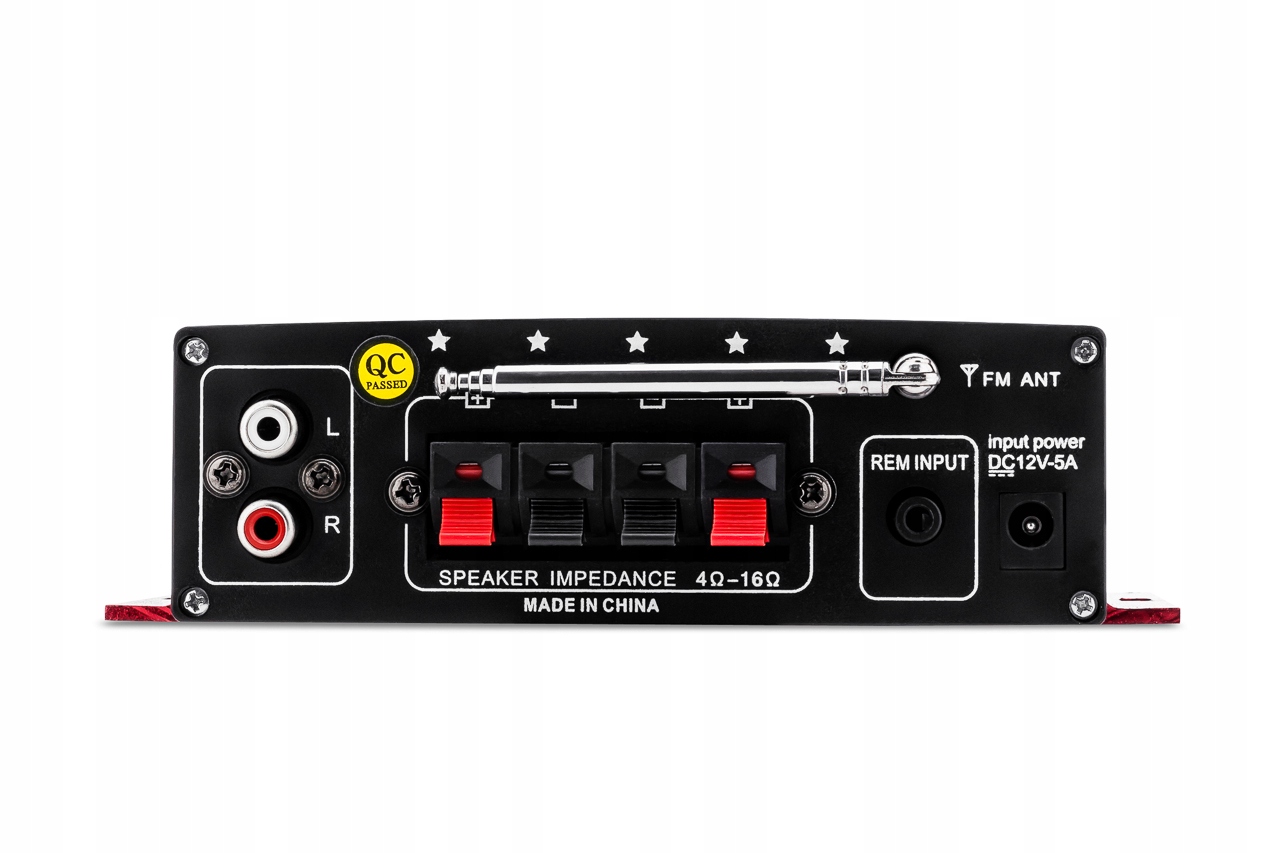 WZMACNIACZ BLUETOOTH DO GŁOŚNIKÓW KOLUMN RADIO MP3 Kolor srebrny