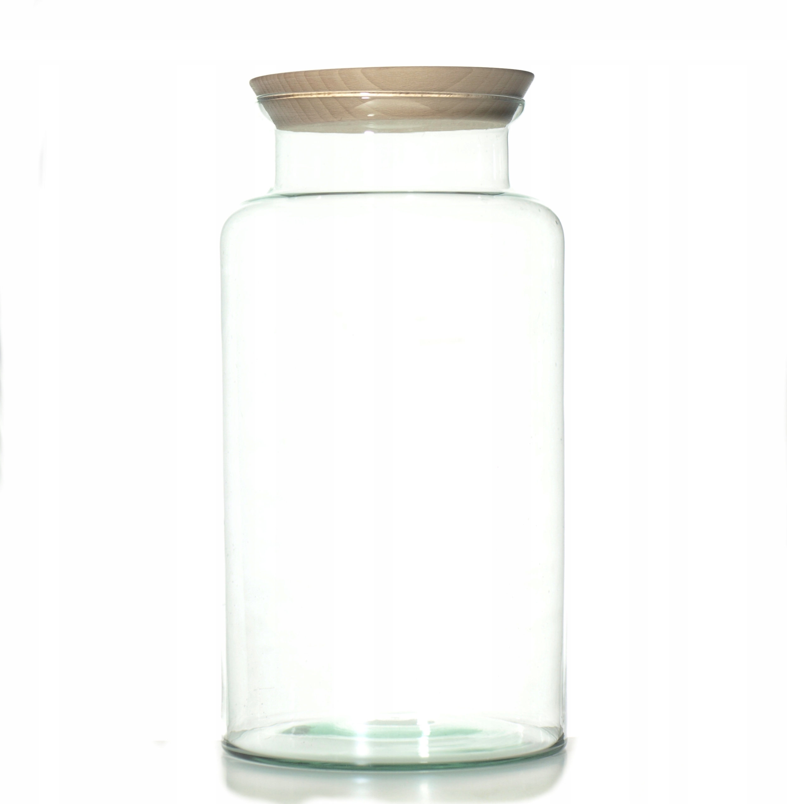 

Wazon szklany Słój Jar L-H35 cm drewniana przykr