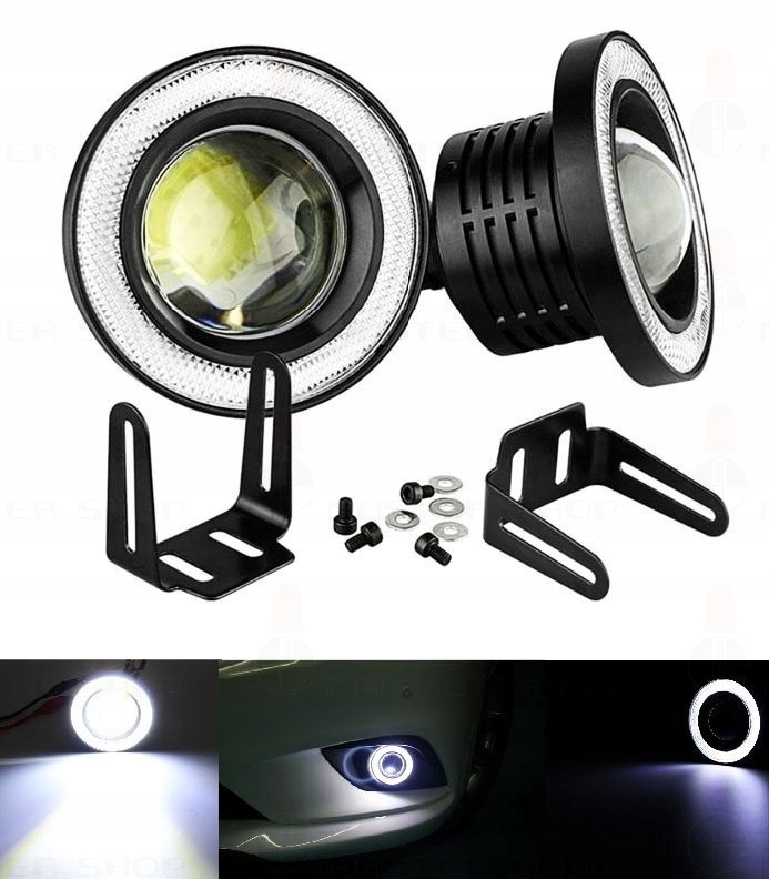 3 CALE DRL SWIATLA ANGLE EYE LED RINGI DZIENNE COB Manufacturer other