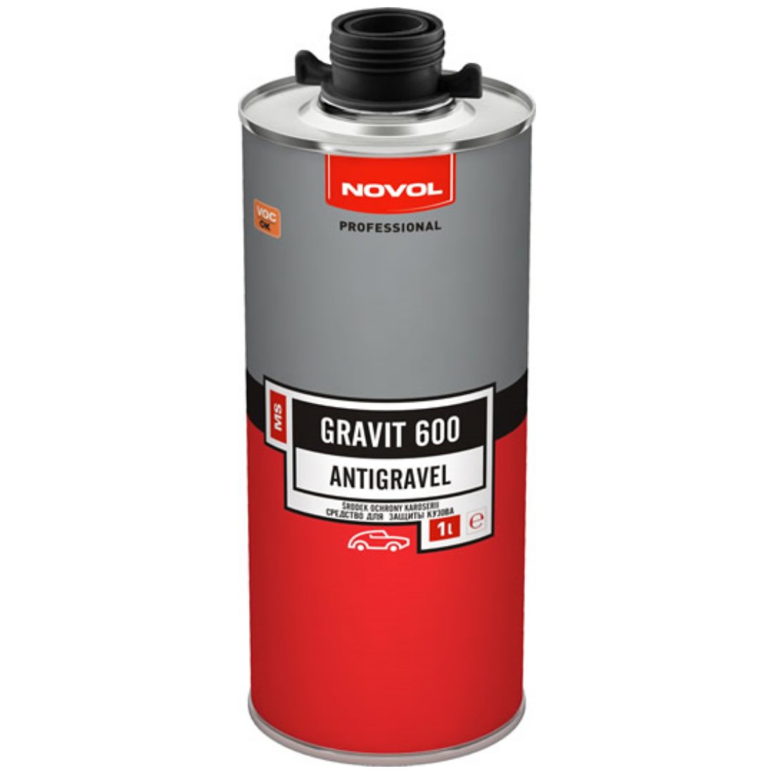 Novol Gravit 600 baranek do karoserii czarny 1L