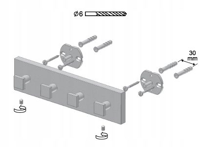 Wieszak 4 hakowy na ręcznik chrom Arktic Marka Bisk