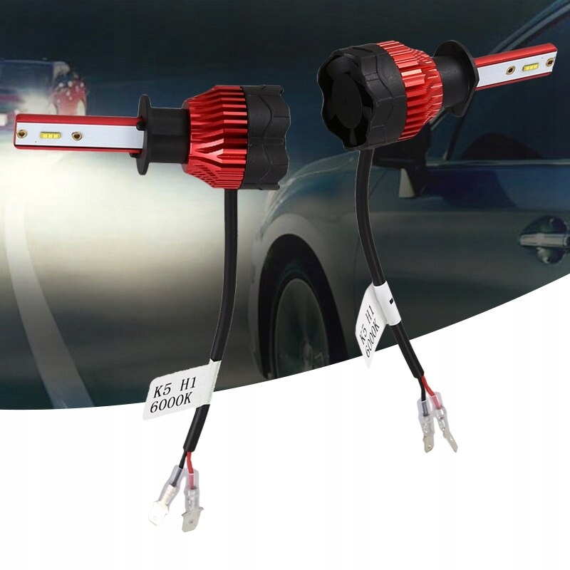 LED H1 GT ZES K5 + 300% 8000Lm 6000K dwustronna Podstawa P14.5s