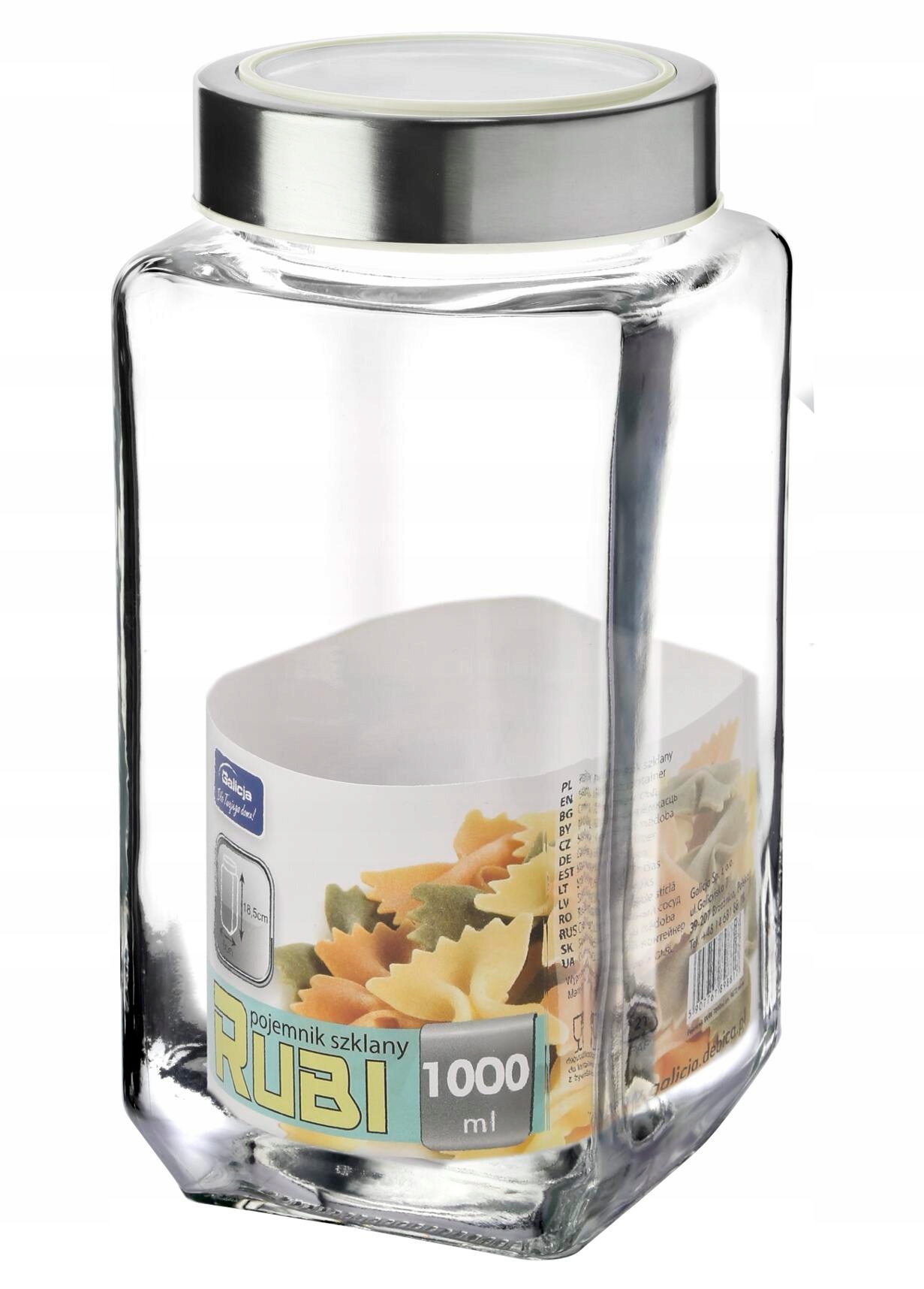 

Pojemnik Szklany Rubi 1000ML Biały