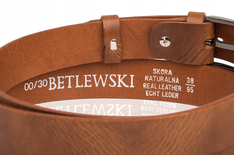 Кожаный ремень мужской тонкий костюм BETLEWSKI 105 REGULAR Collection