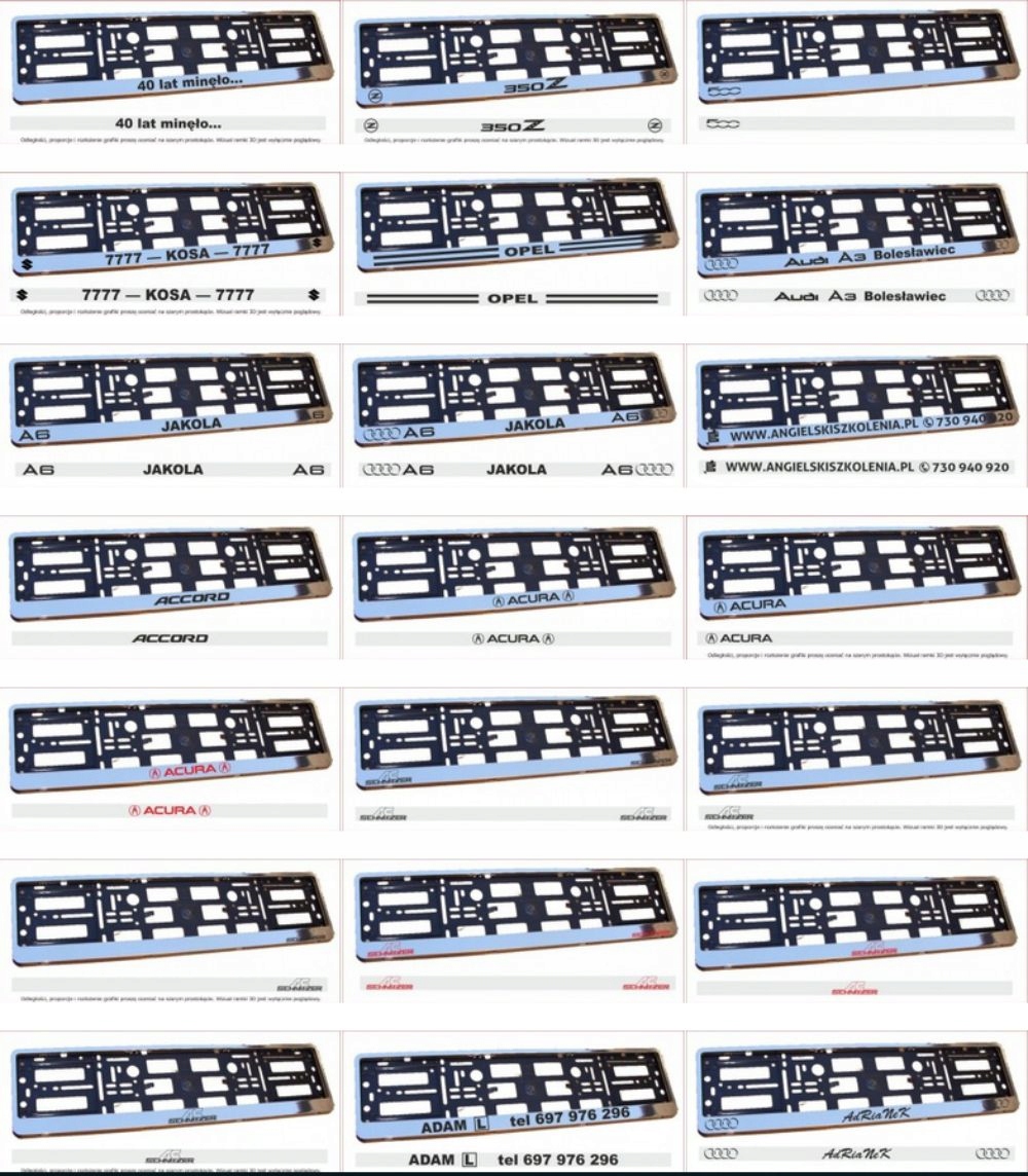 RAMKA DO TABLICY REJESTRACYJNEJ CHROM Z REKLAMĄ Waga produktu z opakowaniem jednostkowym 0.2 kg