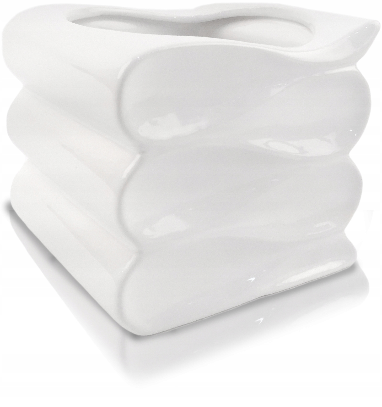 

Doniczka osłonka Ceramiczna biała Fala Kwadratowa