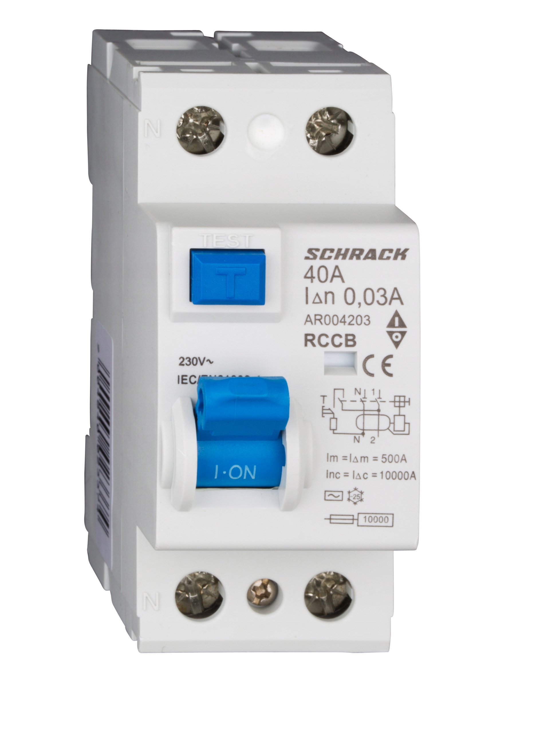 Schrack Amparo Wyłącznik różnicowoprądowy 250V, 10kA, 40A, 2P, 30mA, Ac