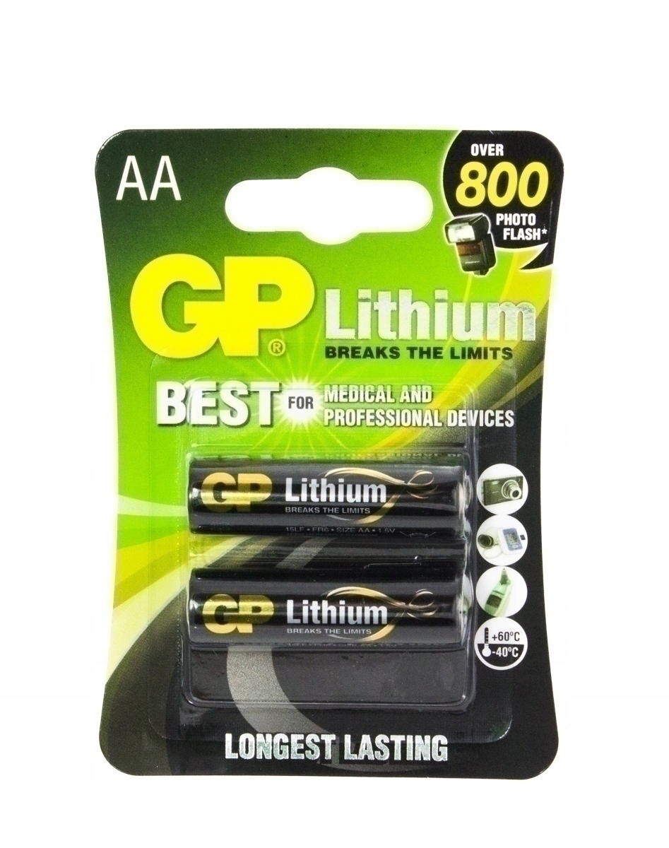 

2x Bateria litowa Gp Aa FR06 FR6 1,5V LiFeS2 R6