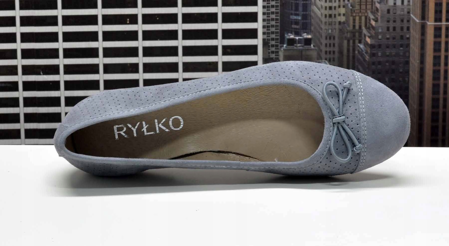 RYŁKO P1MZ4_8IZ SZARE BALERINKI R.37 Wzór dominujący inny wzór