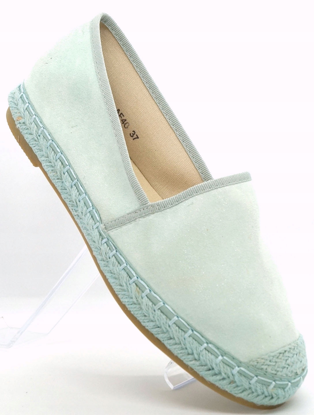 

Espadryle Baleriny Miętowe Pastelowe Zielone R.40