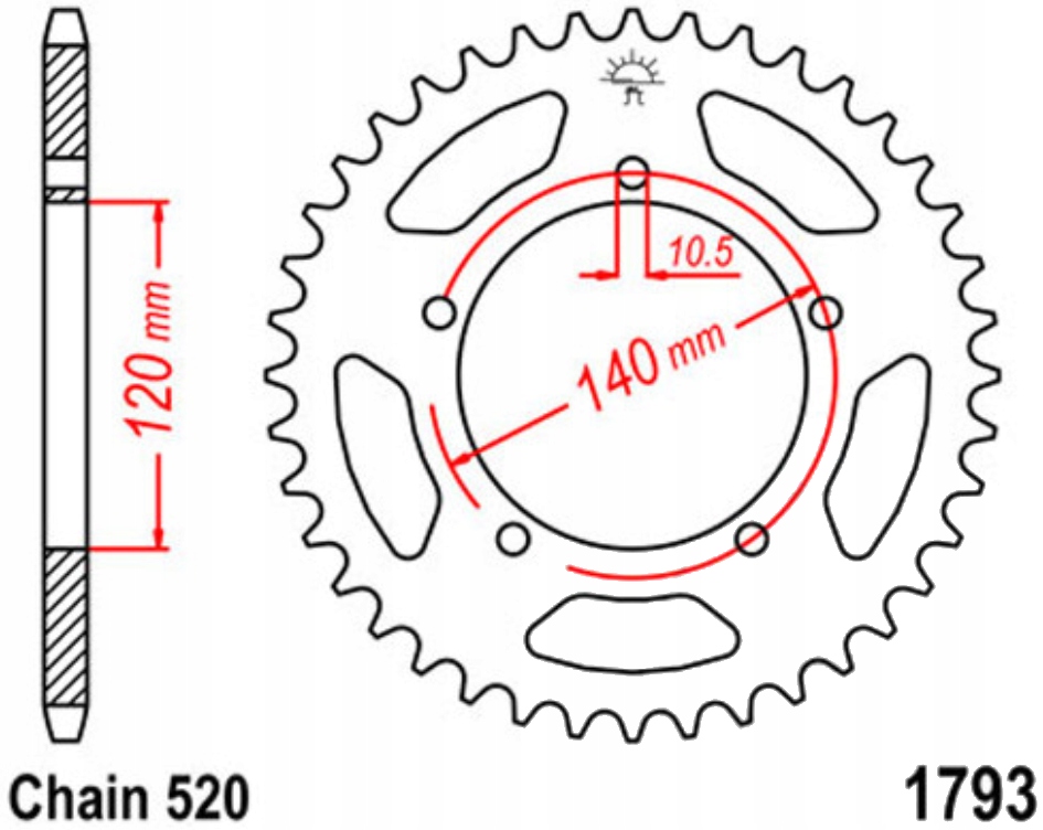 Zadní ozubené kolo Triumph Bonneville 865 15-16 Nové
