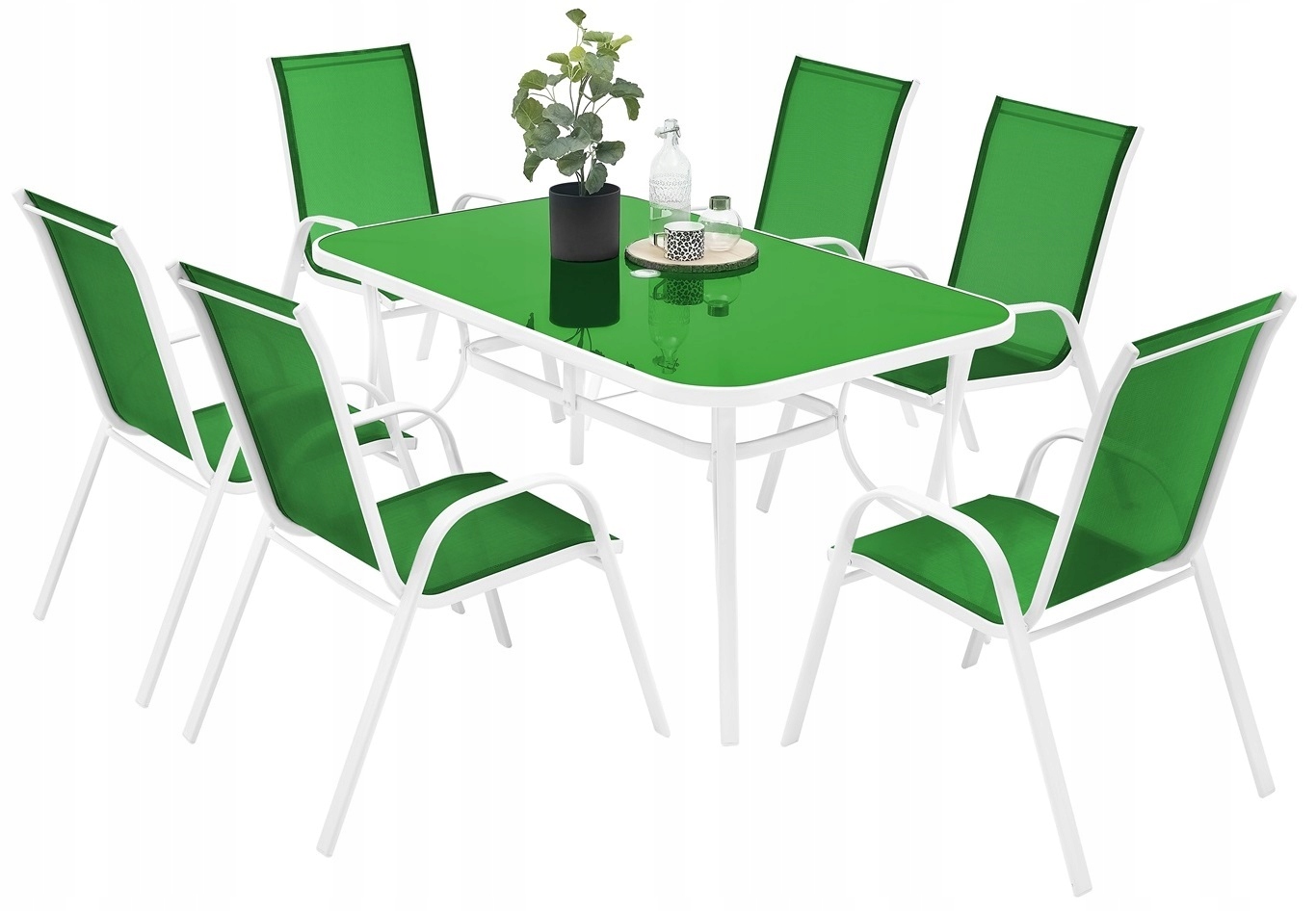 KOMPLET MEBLI OGRODOWYCH NA TARAS STÓŁ + 6 KRZESEŁ