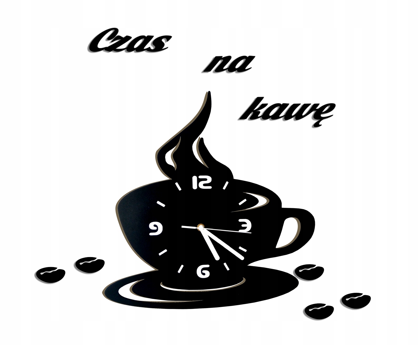 zegar FILIŻANKA kuchenny duży + dekory 3d cichy