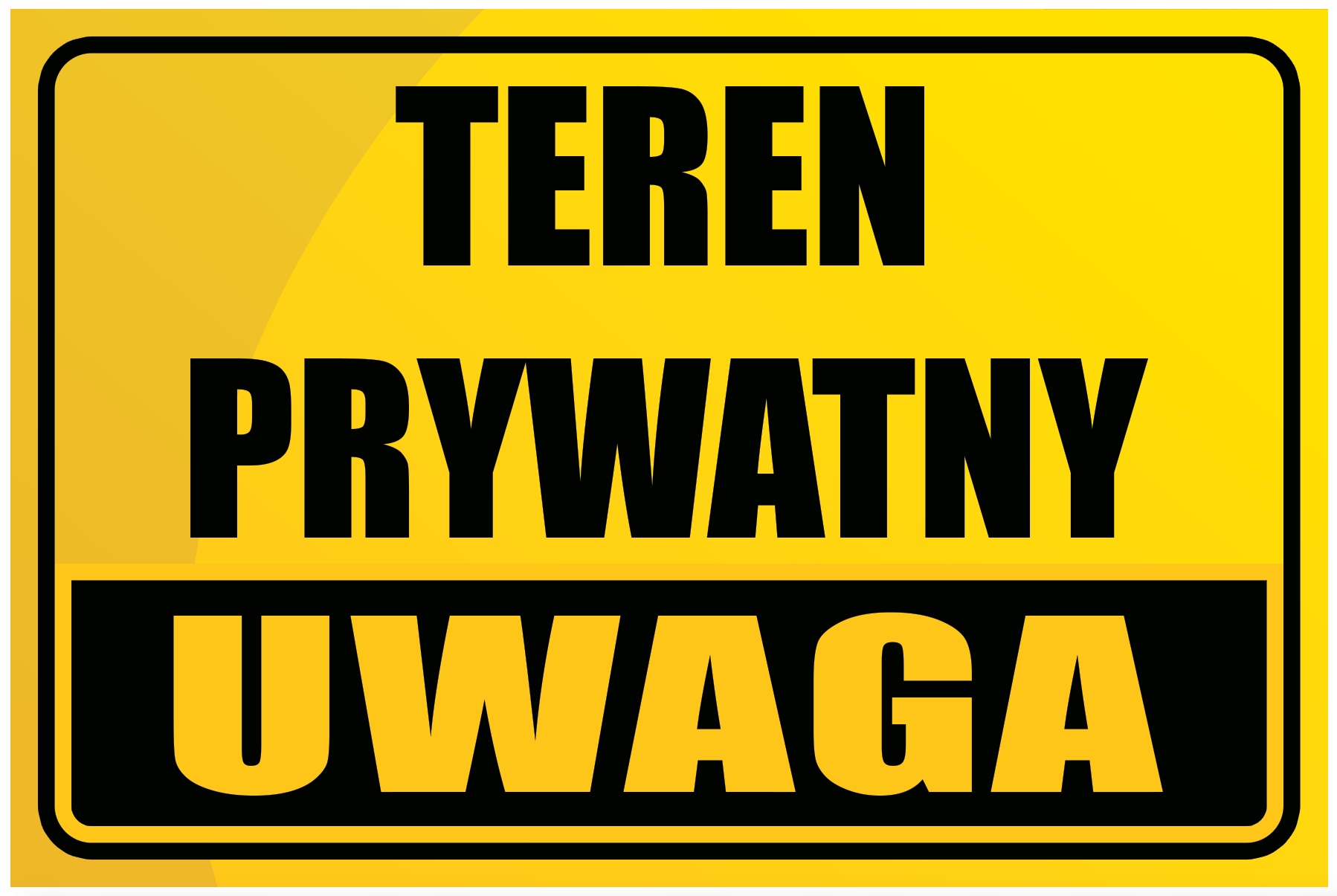 TEREN PRYWATNY TABLICZKA 40x27 tablica PCV zadruk bezpośredni UV WR8