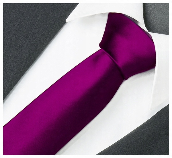 

Purpurowy Gładki Krawat Wąski 6cm Mikrofibra gs82