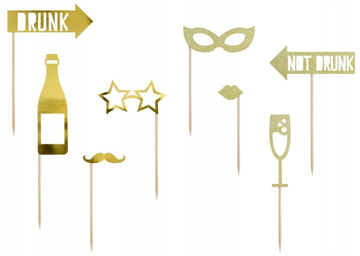 GADŻETY DO ZDJĘĆ ZŁOTE WIECZÓR PANIEŃSKI WESELE