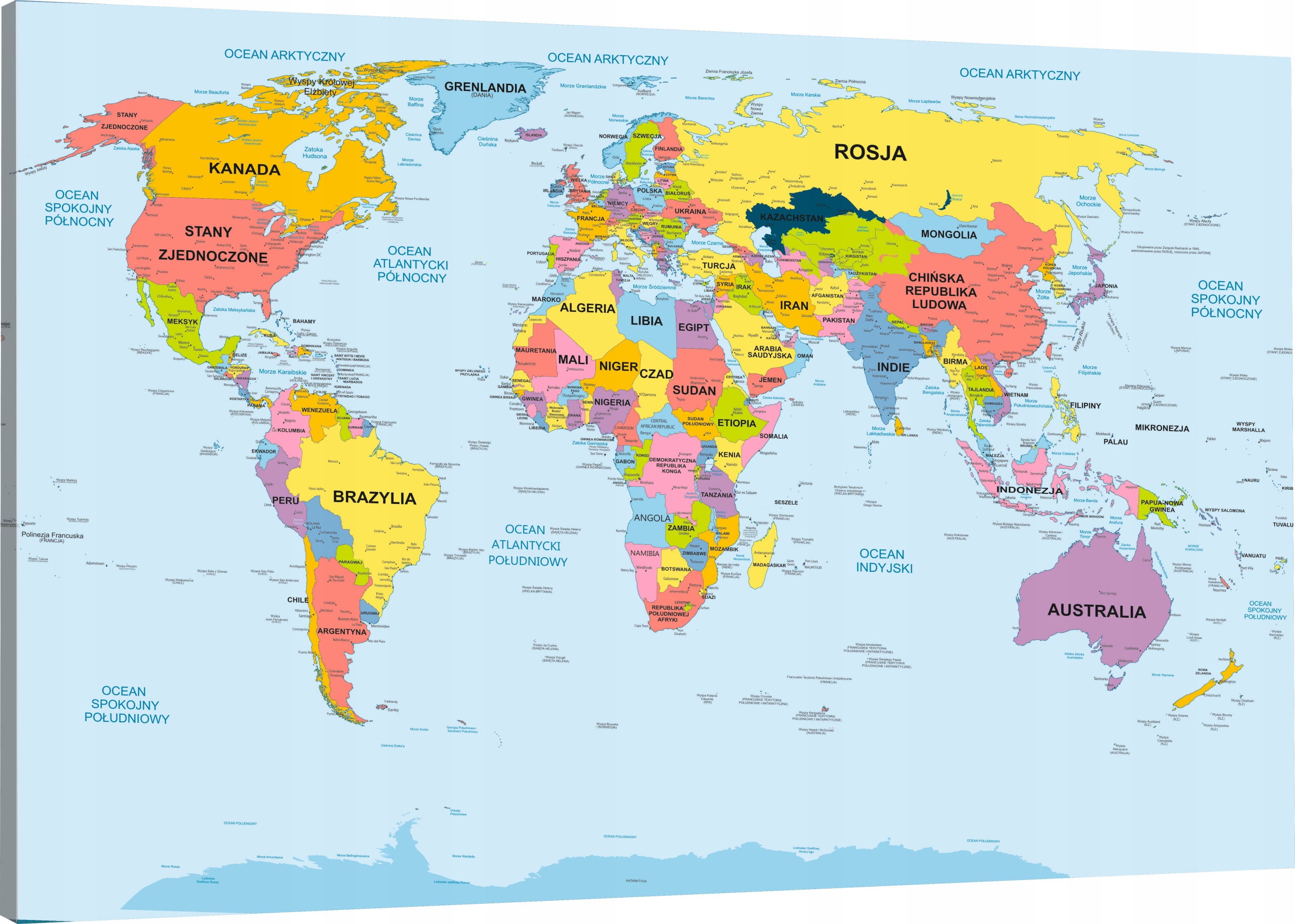 Mapa Europy Państwa Po Polsku Obraz Mapa Świata Po Polsku 90X60 - porównaj ceny - Allegro.pl