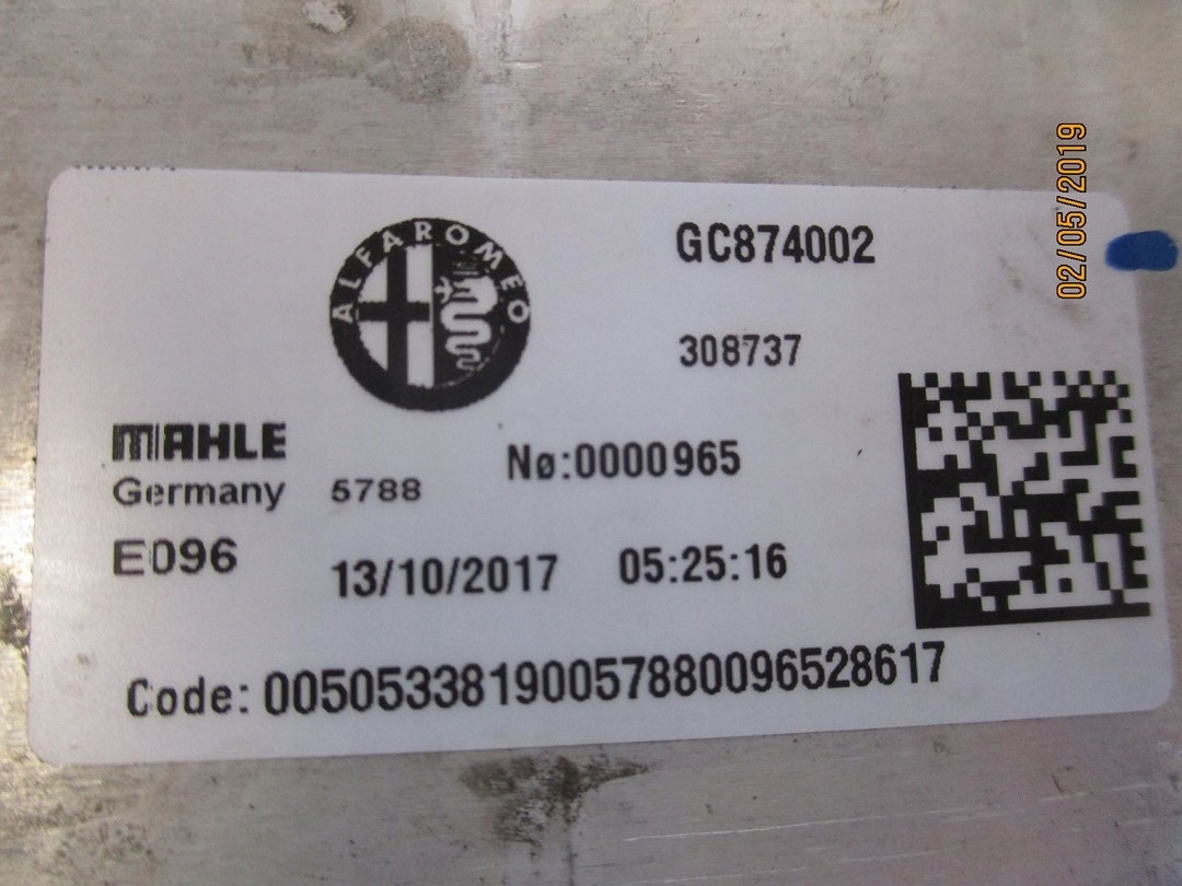 INTERCOOLER ALFA ROMEO STELVIO 2,2D GC874002 Typ samochodu Samochody osobowe